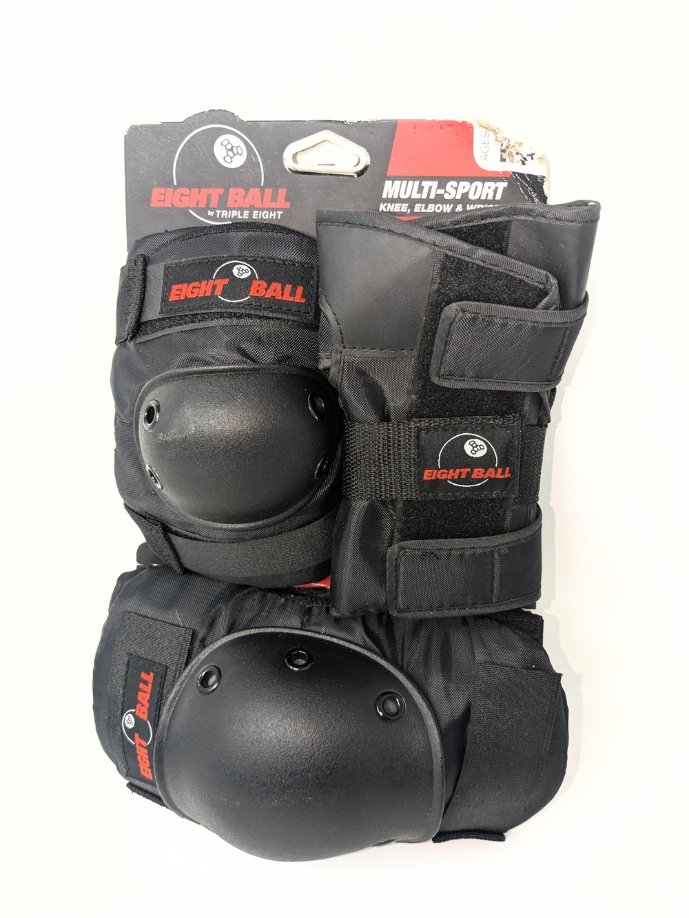 Eight Ball Multi-Sport Knee Elbow Wrist Pad Set - Black